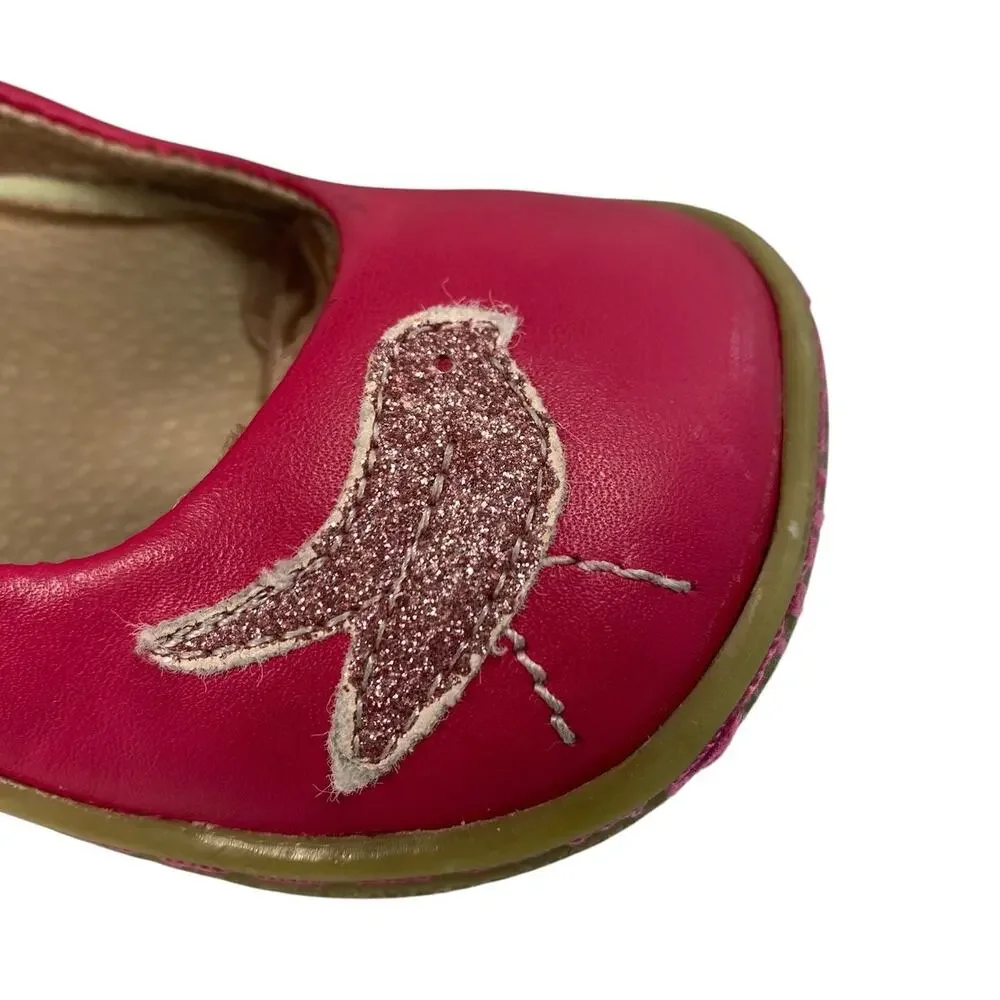 Livie & Luca Pio Pio Pink Leather Bird Mary Jane Shoes Toddler Girl Size 8